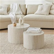 Detailed information about the product Adairs Nora Travertine Coffee Table Set - Natural (Natural Coffee Table)