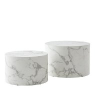 Detailed information about the product Adairs White Coffee Table Nora White Marble Coffee Table Set