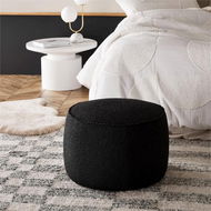 Detailed information about the product Adairs Norway Black Boucle Ottoman (Black Ottoman)