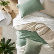 Detailed information about the product Adairs Natural & Eucalyptus Olsen Linen Cotton Queen Quilt Cover Set