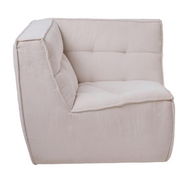 Detailed information about the product Adairs Otis Cream Corduroy Corner Lounge Chair - White (White Corner)