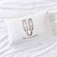 Detailed information about the product Adairs White Standard Pillowcase Each Otterly Awesome Text Pillowcase White