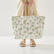 Detailed information about the product Adairs Green Palm Beach Canvas Beach Bag