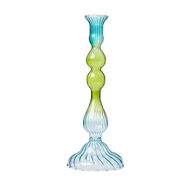 Detailed information about the product Adairs Palma Blue & Green Ombre Large Candle Holder (Blue Candle Holder)