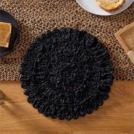 Detailed information about the product Adairs Palma Placemat Sun Black (Black Placemat)