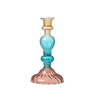 Detailed information about the product Adairs Palma Rose, Blue & Amber Ombre Small Candle Holder - Caban (Caban Candle Holder)