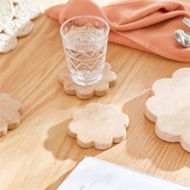 Detailed information about the product Adairs Dusty Pink Pansy Coasters Pack of 4