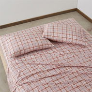 Detailed information about the product Adairs Orange Double Paprika Check Printed Sheet Set