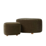 Detailed information about the product Adairs Pebble Deep Moss Ottoman Set of 2 - Green (Green Set of 2)
