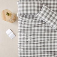 Detailed information about the product Adairs Phoenix Grey Check Printed Sheet Set (Grey King Single)