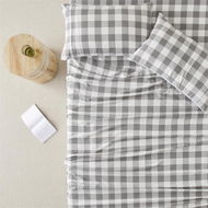 Detailed information about the product Adairs Phoenix Grey Check Printed Sheet Set (Grey King)