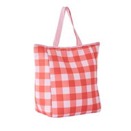 Detailed information about the product Adairs Pink and Red Gingham Canvas Beach Cooler Bag