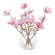 Detailed information about the product Adairs Pink Magnolia In Vase (Pink Bouquet)