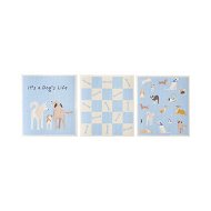 Detailed information about the product Adairs Blue 3 Pack Printed Its a Dogs Life Dishcloth Pack