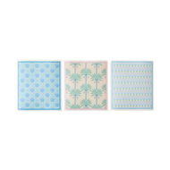 Detailed information about the product Adairs Blue Pack of 3 Printed Panama Dishcloth