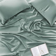 Detailed information about the product Adairs Pure Silk Sheets King Sage Sheet Set - Blue (Blue King)