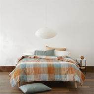 Detailed information about the product Adairs Green Blanket Rae Malmo Green and Brown Check Blanket