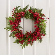 Detailed information about the product Adairs Red Wreath Red Berry Red & Green Wreath