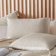 Detailed information about the product Adairs Natural European Pillowcase Each Ren Waffle Oatmeal