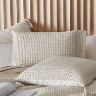 Detailed information about the product Adairs Ren Waffle Oatmeal Pillowcase - Natural (Natural King Pillowcase Each)