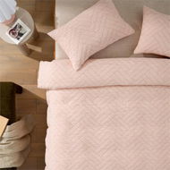 Detailed information about the product Adairs Rex Clay Jacquard Quilt Cover Set - Pink (Pink Double)