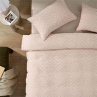 Detailed information about the product Adairs Rex Clay Jacquard Quilt Cover Set - Pink (Pink Single)