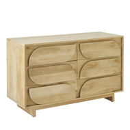 Detailed information about the product Adairs Natural Roi 6 Drawer Chest of Drawers