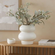 Detailed information about the product Adairs Rotunda Ivory Medium Vase - White (White Vase)