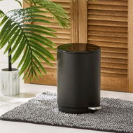 Detailed information about the product Adairs Black Round Metal Dust Bin