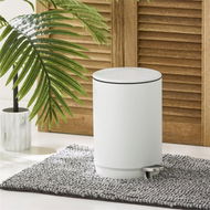 Detailed information about the product Adairs White Bin Round White Metal Dust Bin