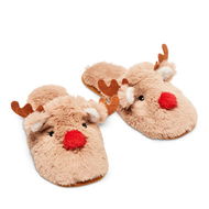 Detailed information about the product Adairs Brown M/L Rudolph Christmas Novelty Slippers