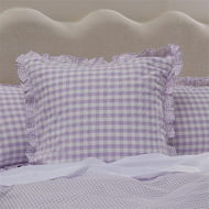 Detailed information about the product Adairs Ruffle Lilac Gingham Pillowcases - Purple (Purple King Pillowcase Each)