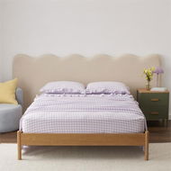 Detailed information about the product Adairs Ruffle Lilac Gingham Sheet Set - Purple (Purple Double)