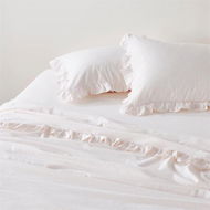 Detailed information about the product Adairs Ruffle Natural Stripe Sheet Set (Natural Double)