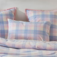 Detailed information about the product Adairs Blue King Pillowcase Each Rylee Blue Check Corduroy