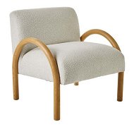 Detailed information about the product Adairs White Chair Salo Snow Boucle & Ash