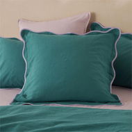 Detailed information about the product Adairs Scallop Teal Pillowcases - Blue (Blue European Pillowcase Each)