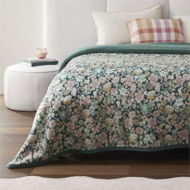 Detailed information about the product Adairs Sherpa Libertine Floral Green Blanket (Green Blanket)