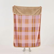 Detailed information about the product Adairs Sherpa Melrose Check Throw - Purple (Purple Throw)