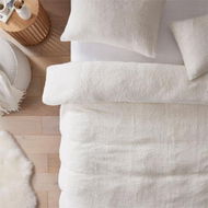 Detailed information about the product Adairs Sherpa Plain Off White Quilt Cover Set (White Double)