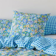 Detailed information about the product Adairs Blue European Pillowcase Each Sia Marine Blue Floral Pillowcase