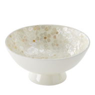 Detailed information about the product Adairs Natural Bowl Sicily Capiz Ivory Daisy Pedestal Bowl Natural