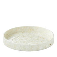 Detailed information about the product Adairs Sicily Capiz Ivory Daisy Round Tray - Natural (Natural Round Tray)