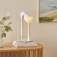 Detailed information about the product Adairs Soho White & Natural Desk Light (White Table Light)