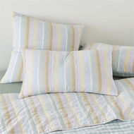 Detailed information about the product Adairs Sorbet Stripe Quilted Pillowcase - Blue (Blue European Pillowcase Each)