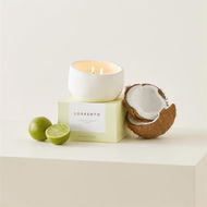 Detailed information about the product Adairs White Sorrento Coconut & Lime Candle 400g