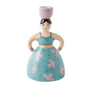 Detailed information about the product Adairs Spanish Lady Birds Candleholder - Blue (Blue Candle Holder)