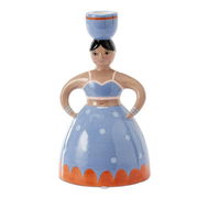 Detailed information about the product Adairs Blue Candle Holder Spanish Lady Blue Spot Candleholder