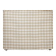 Detailed information about the product Adairs Natural Double Slip Cover Stockholm Natural Check Bedhead Slip Cover