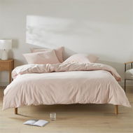 Detailed information about the product Adairs Pink Stonewashed Cotton Blossom Double Quilt Cover